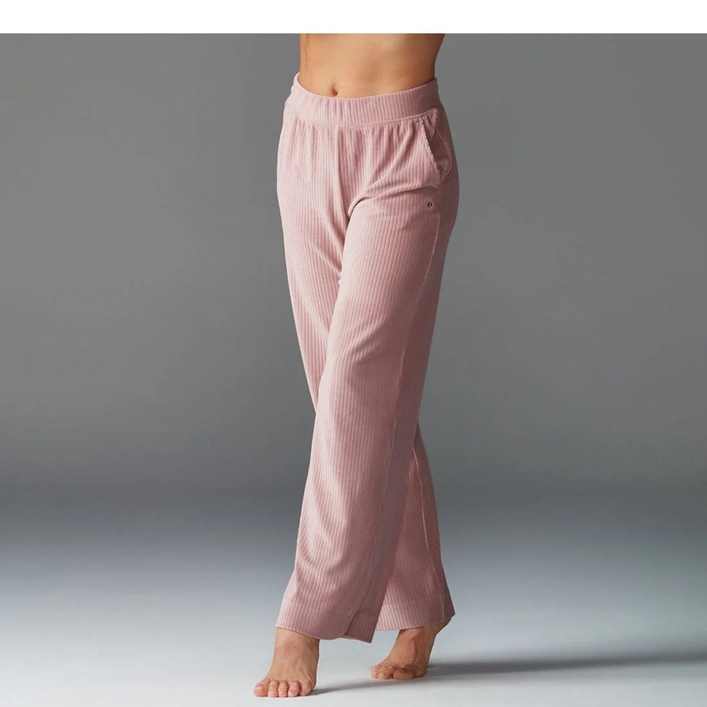 Tavi Velvet Relaxed Straight  Fit Mauve Women's Pants